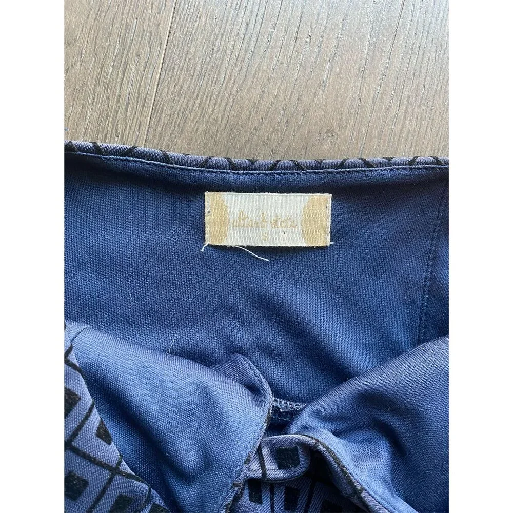 Altard State A-Line Navy Dress with Velvet Diamond Shapes Size Small - Picture 5 of 7
